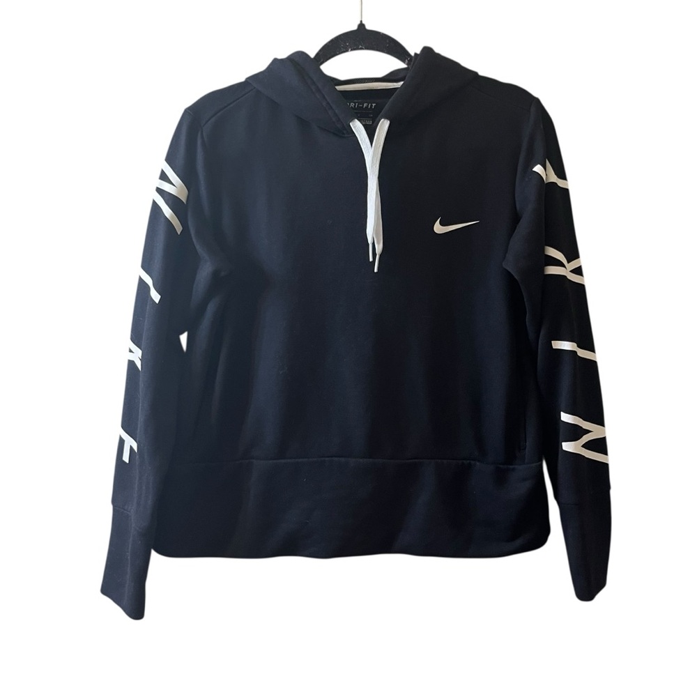 Nike Women's Black and White Hoodie Sz S